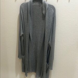Marina Rinaldi Charcoal Open-Front Cardigan size L